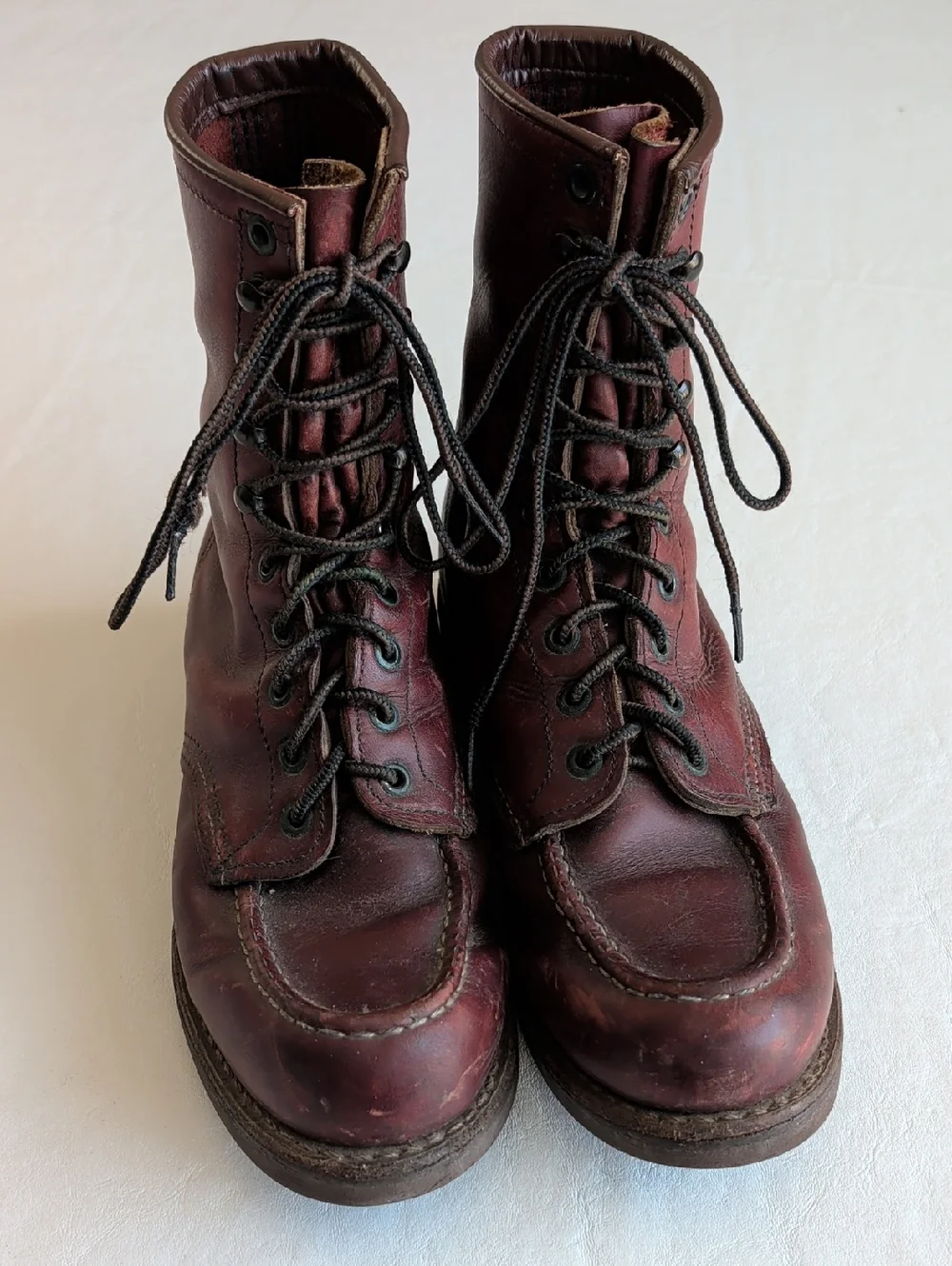 Vintage Red Wing Maroon Leather Lace Up 214 Work Boots 7 D